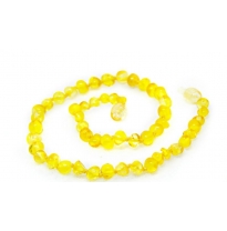 baltic amber necklace, round beads, lemon